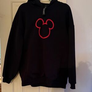 Lululemon x Disney Black Hoodie with Red Mickey Mouse Embroidered Outline